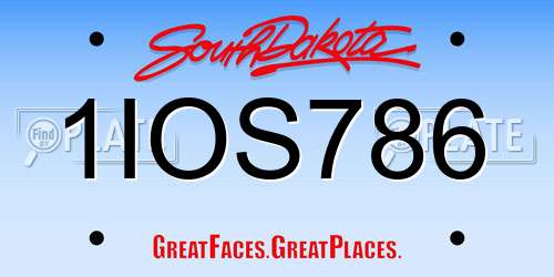 1IOS786 South Dakota License Plate