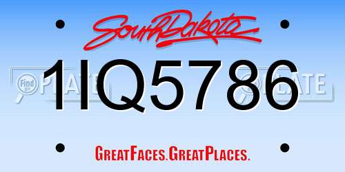 1IQ5786 South Dakota License Plate