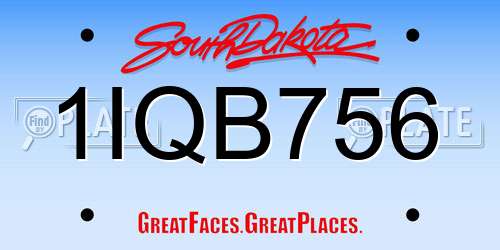1IQB756 South Dakota License Plate