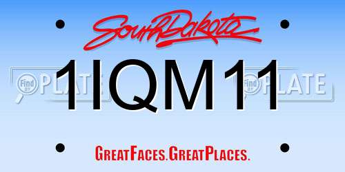 1IQM11 South Dakota License Plate