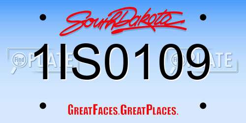 1IS0109 South Dakota License Plate