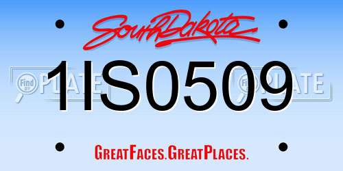 1IS0509 South Dakota License Plate