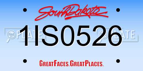 1IS0526 South Dakota License Plate
