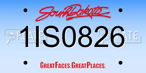 1IS0826 South Dakota License Plate