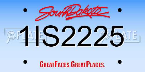 1IS2225 South Dakota License Plate
