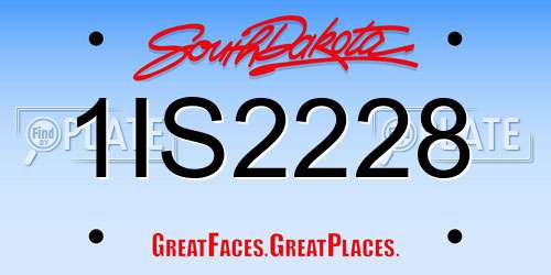 1IS2228 South Dakota License Plate