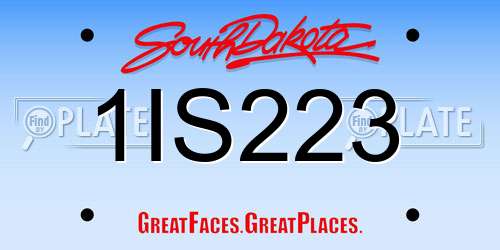 1IS223 South Dakota License Plate