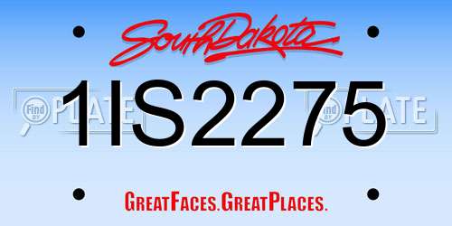 1IS2275 South Dakota License Plate
