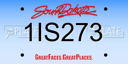 1IS273 South Dakota License Plate