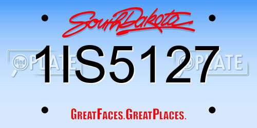 1IS5127 South Dakota License Plate