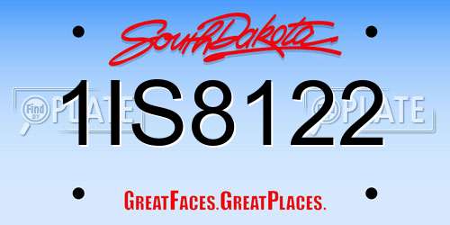 1IS8122 South Dakota License Plate