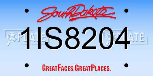 1IS8204 South Dakota License Plate