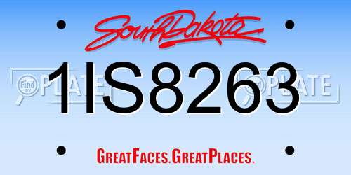 1IS8263 South Dakota License Plate