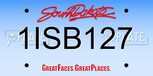 1ISB127 South Dakota License Plate