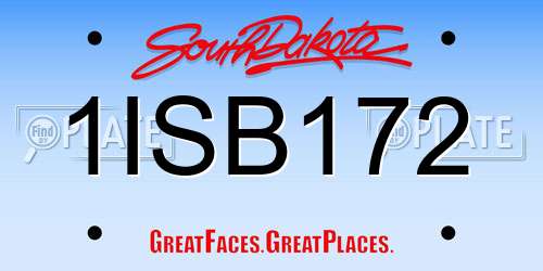 1ISB172 South Dakota License Plate