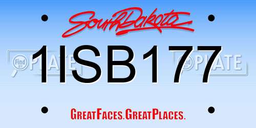 1ISB177 South Dakota License Plate