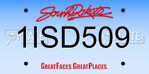 1ISD509 South Dakota License Plate