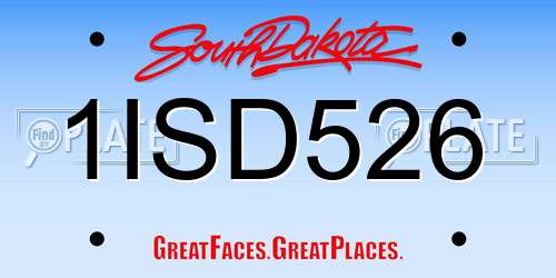1ISD526 South Dakota License Plate