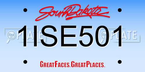 1ISE501 South Dakota License Plate