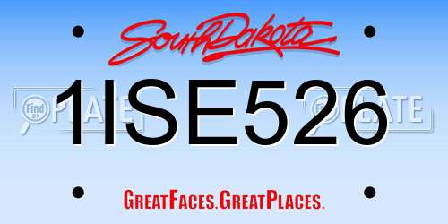 1ISE526 South Dakota License Plate
