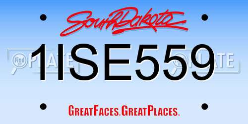 1ISE559 South Dakota License Plate