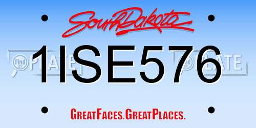 1ISE576 South Dakota License Plate