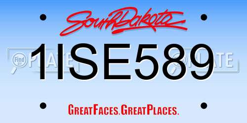 1ISE589 South Dakota License Plate