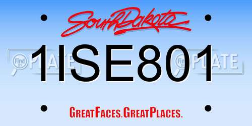 1ISE801 South Dakota License Plate