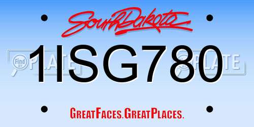 1ISG780 South Dakota License Plate