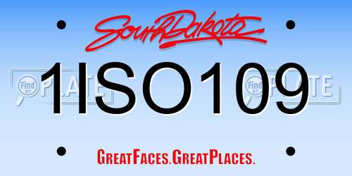 1ISO109 South Dakota License Plate