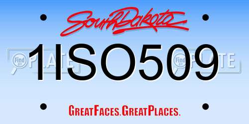 1ISO509 South Dakota License Plate
