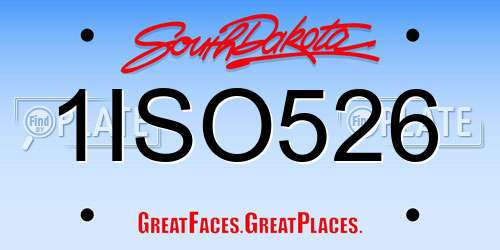 1ISO526 South Dakota License Plate