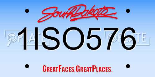 1ISO576 South Dakota License Plate