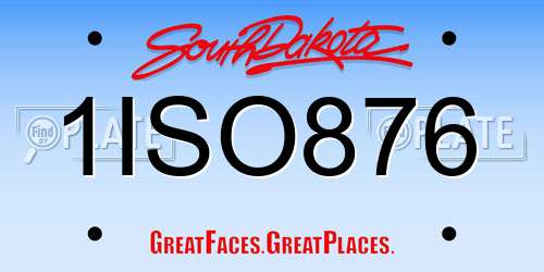 1ISO876 South Dakota License Plate