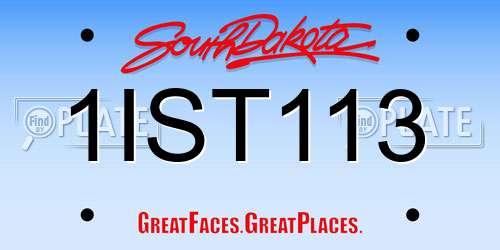 1IST113 South Dakota License Plate