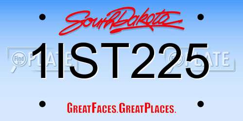1IST225 South Dakota License Plate