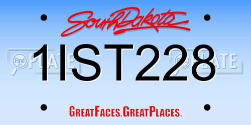 1IST228 South Dakota License Plate