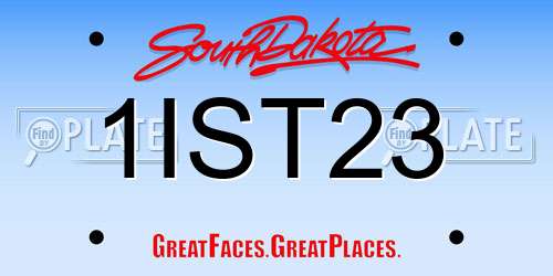 1IST23 South Dakota License Plate