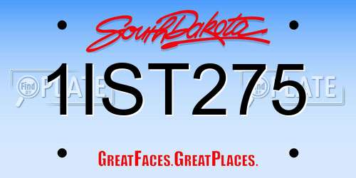 1IST275 South Dakota License Plate
