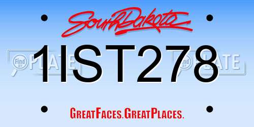 1IST278 South Dakota License Plate