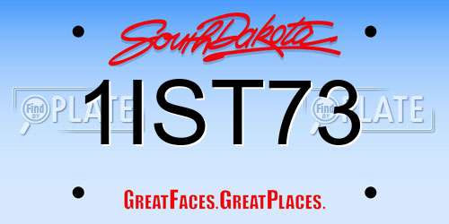 1IST73 South Dakota License Plate