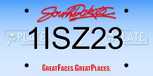 1ISZ23 South Dakota License Plate