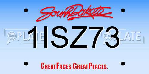 1ISZ73 South Dakota License Plate