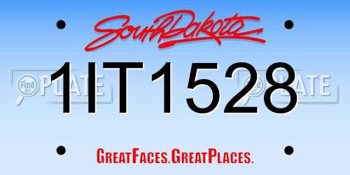 1IT1528 South Dakota License Plate