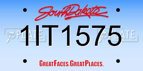 1IT1575 South Dakota License Plate