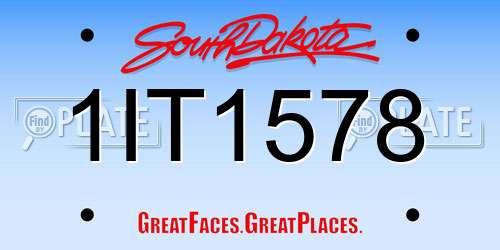 1IT1578 South Dakota License Plate