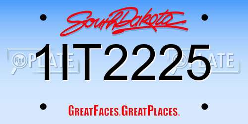 1IT2225 South Dakota License Plate