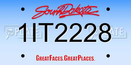 1IT2228 South Dakota License Plate