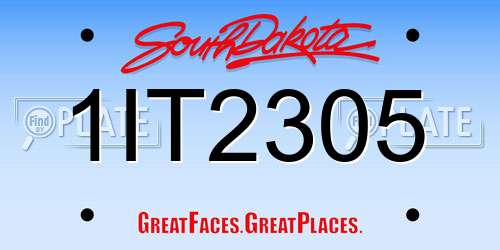 1IT2305 South Dakota License Plate