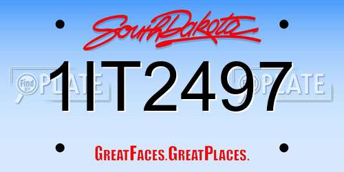 1IT2497 South Dakota License Plate